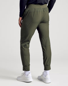 True ClassicKelp Active Training Joggers with ribbed knees, cuffed ankles, and sneakers.