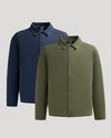 Military Green & Navy Casual Jacket 2-Pack with snap-button closures.