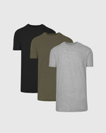 Color Tall Straight Hem Crew Neck T-Shirt 3-Pack