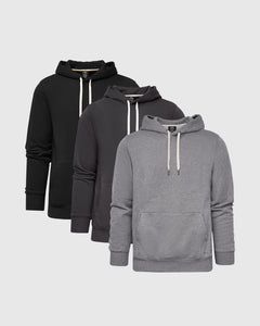 True ClassicMulti Fleece French Terry Pullover Hoodie 3-Pack