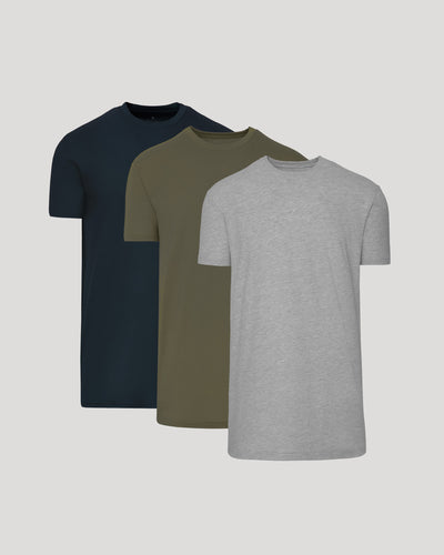 Classic Tall Straight Hem Crew Neck T-Shirt 3-Pack