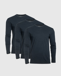 True ClassicAll Navy Long Sleeve Crew Neck 3-Pack