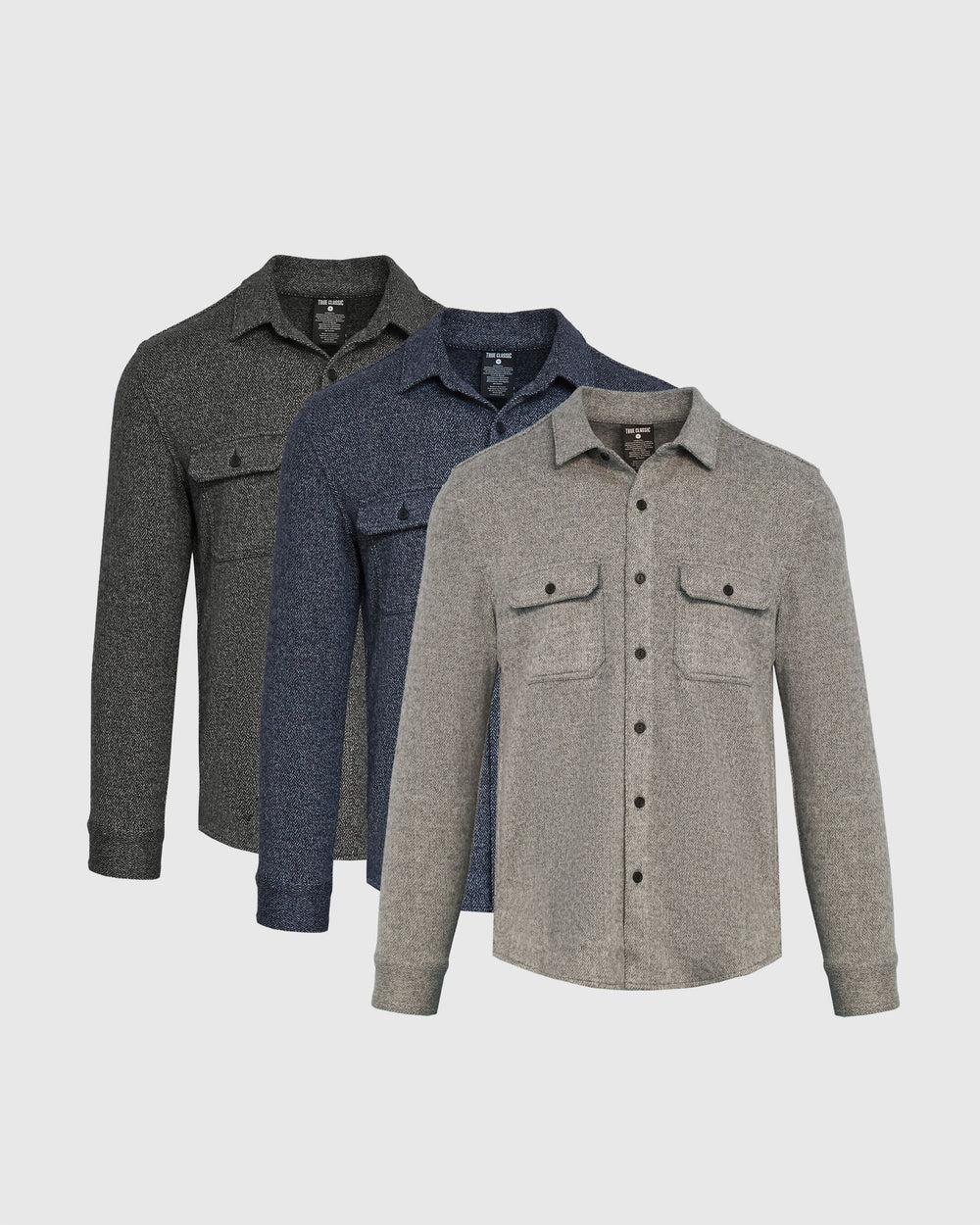 Neutral Navy Sweater Shirt Jacket 3-Pack