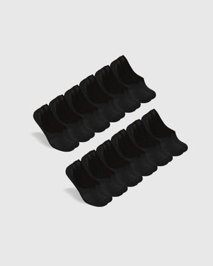 Black Never Show Socks 12-Pack arranged in two staggered rows.