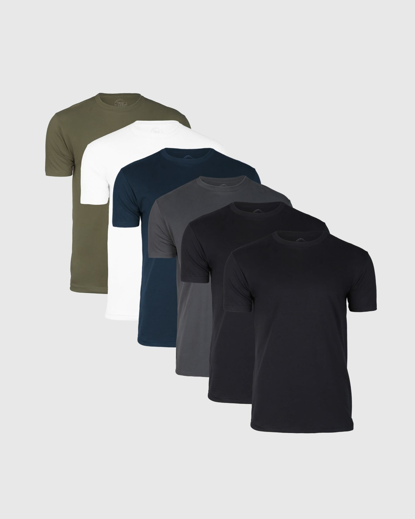 Classic Crews 6-Pack of plain, short-sleeve crew-neck t-shirts.