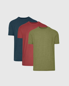 True ClassicRustic Apple and Dark Heather Classic Crew 3-Pack