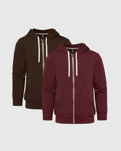 True ClassicSeasonal Fleece Full Zip Hood 2-Pack