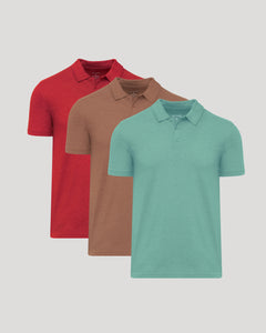 True ClassicRustic Tones Short Sleeve Classic Polo 3-Pack