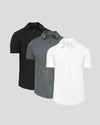 Neutral Short Sleeve Comfort Knit Shirt 3-Pack on light-gray background.