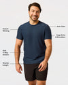 Navy Short Active Crew Neck