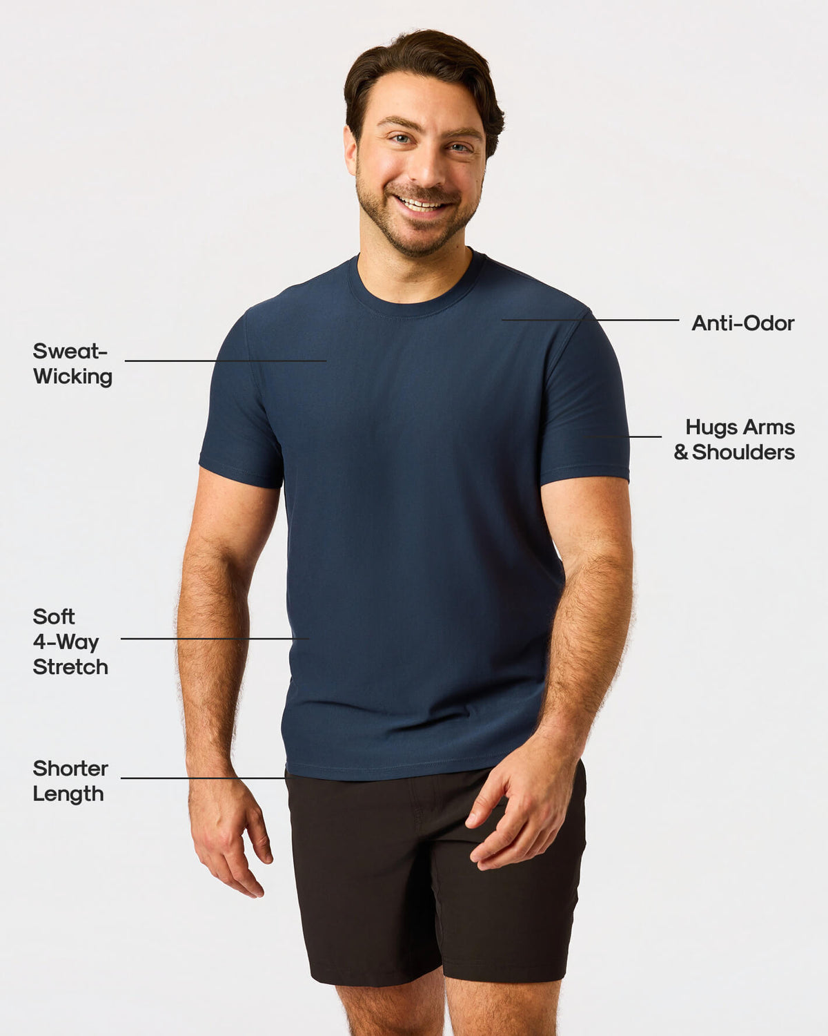 Navy Short Active Crew Neck