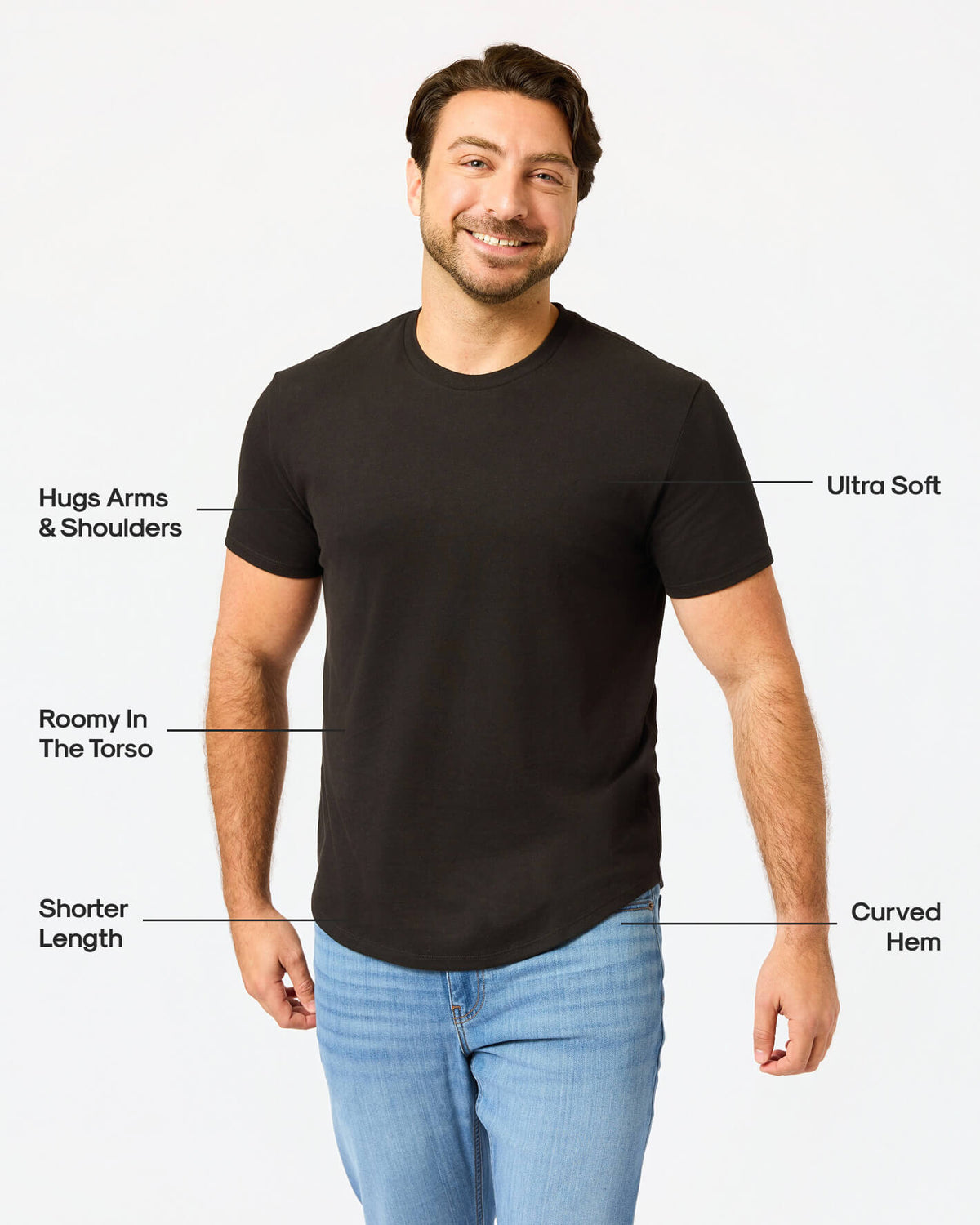 Short Classic Curved Hem Crew 3-Pack