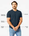 Navy Short Classic Curved Hem Crew