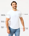 White Short Classic Curved Hem Crew
