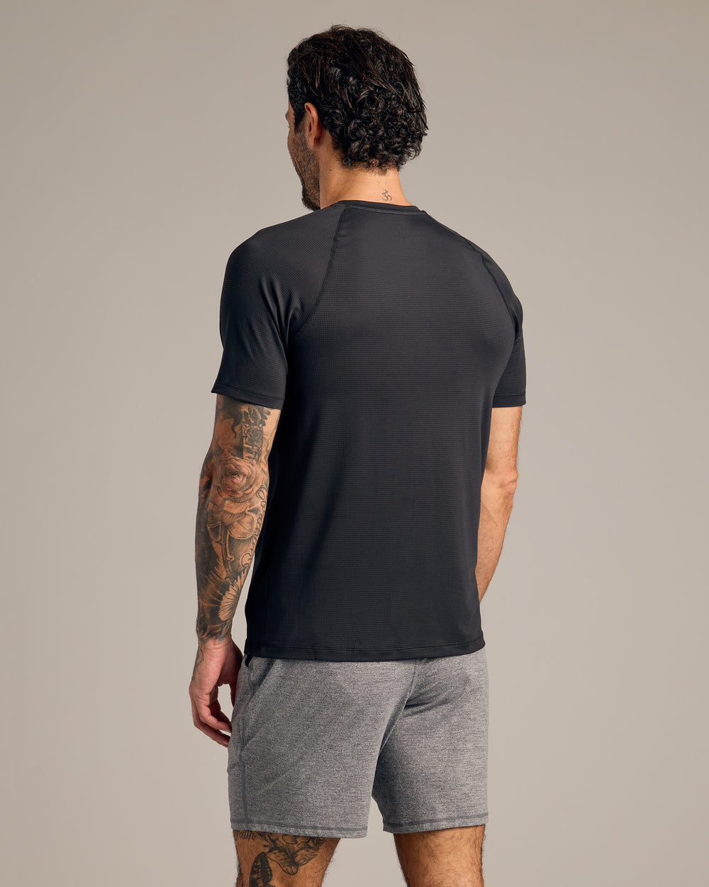 Black Active Mesh Crew