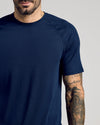 Bearded man in Navy Active Mesh Crew 6-Pack shirt.