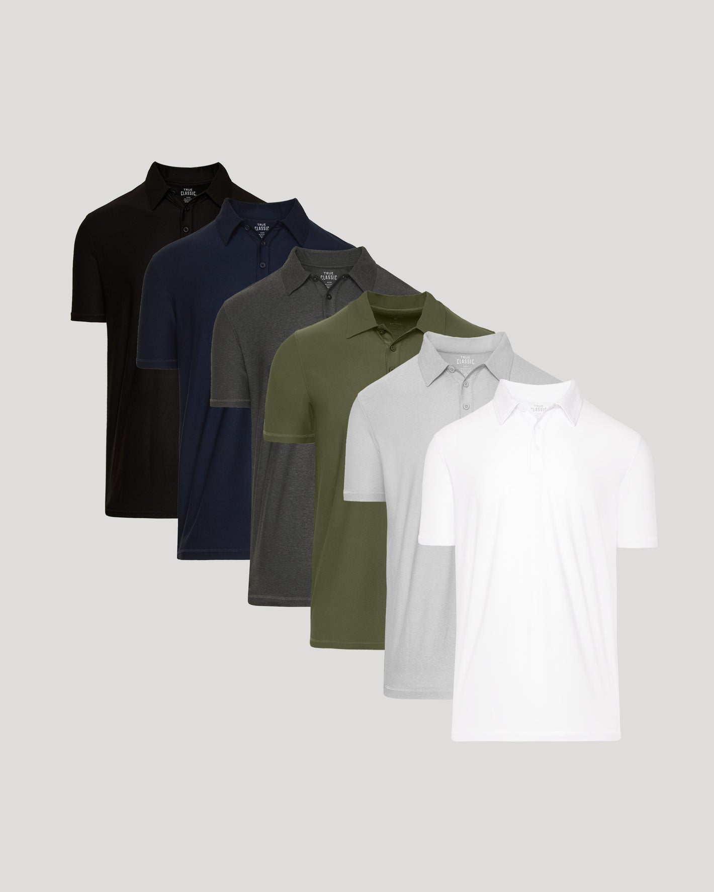 The Staple Active Polo 6-Pack in diverse colors.