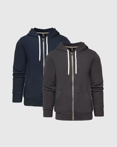 True ClassicStaple Fleece Full Zip Hood 2-Pack