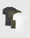 Staple Short Sleeve V-Neck Tee 3-Pack arranged overlapping.