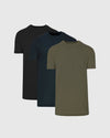Color Tall Straight Hem Crew Neck T-Shirt 3-Pack, layered display.