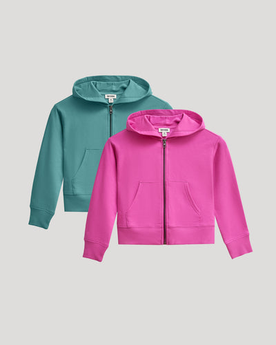 Girls Cropped Zip Hoodie