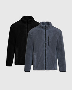 True ClassicStormy Black Sherpa Full Zip Jacket 2-Pack