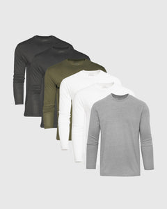 True ClassicSubtle Green Long Sleeve Crew Neck 6-Pack