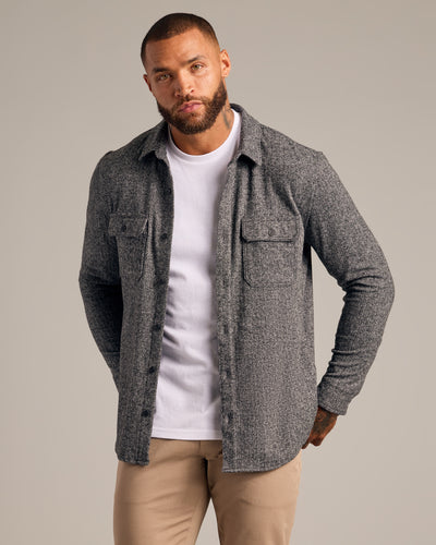 Black Sweater Shirt Jacket