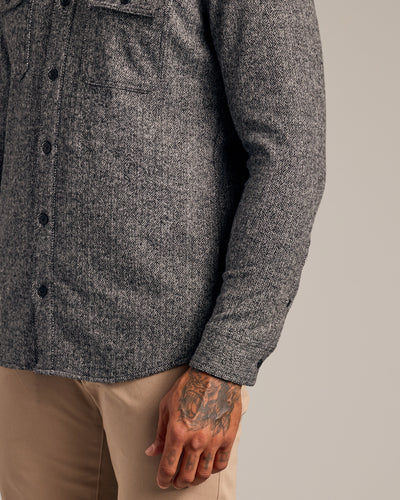 Black Sweater Shirt Jacket