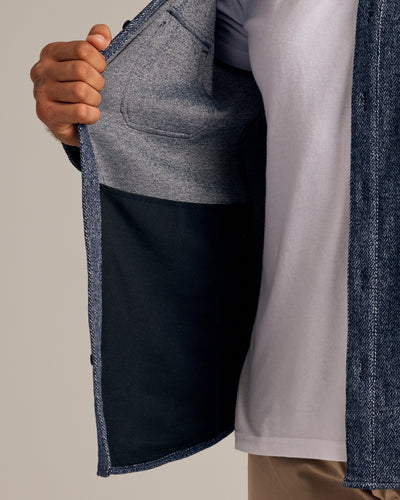 Navy Sweater Shirt Jacket