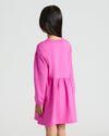 Child in Girls Long Sleeve Fleece Dress 2-Pack, pink, knee-length.