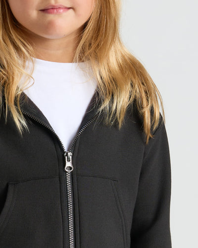Black Cropped Zip Hoodie & Relaxed Joggers Set