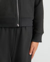 Girls Black & Stormcloud Cropped Zip Hoodie 2-Pack, showcasing zipper and ribbed details.