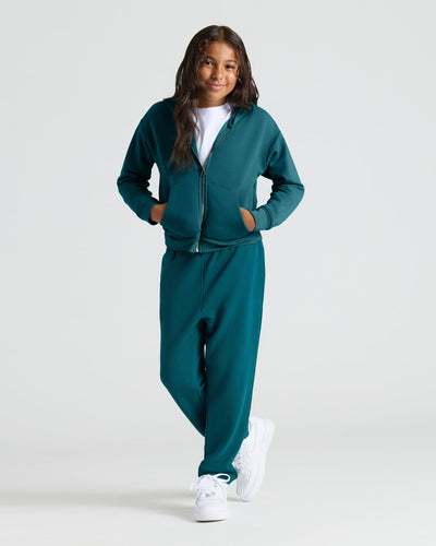 Hoodie corto con cremallera para niñas
