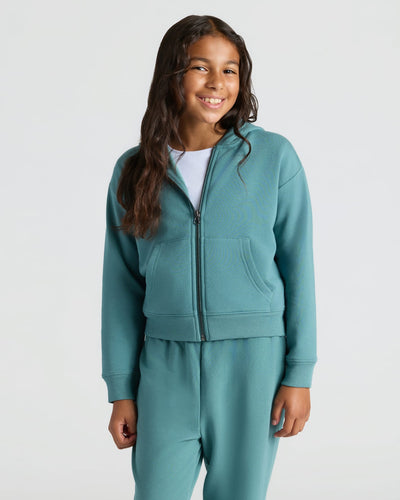 Stormcloud Cropped Zip Hoodie & Relaxed Joggers Set