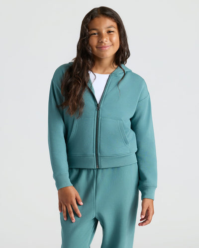 Girls Cropped Zip Hoodie