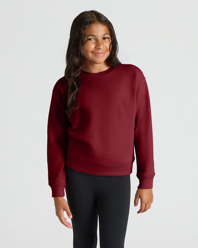 Dark Maroon Slouch Pullover Crew & Relaxed Jogger Set