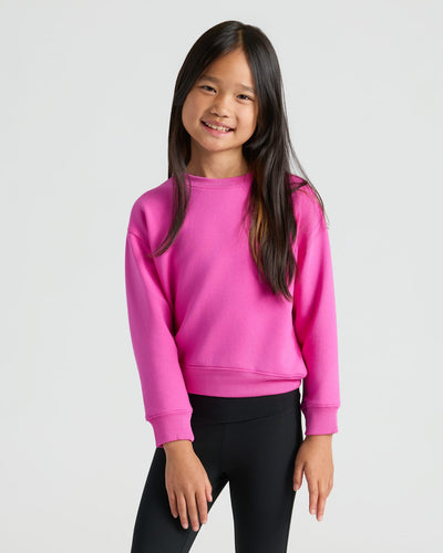 Electric Fuchsia Slouch Pullover Crew & Relaxed Joggers Set