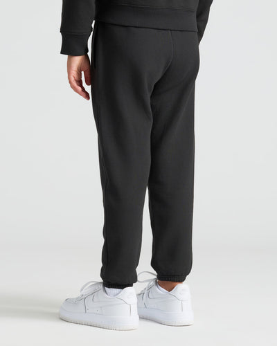 Black Cropped Zip Hoodie & Relaxed Joggers Set