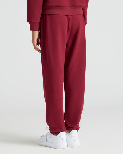 Dark Maroon Slouch Pullover Crew & Relaxed Jogger Set