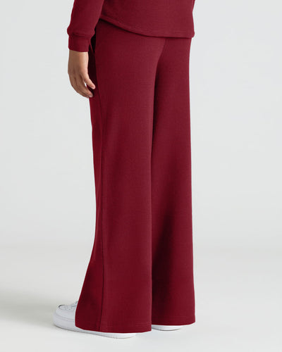 Girls Waffle Wide Leg Pants