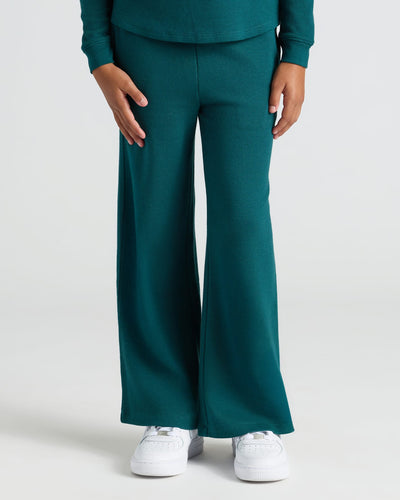 Girls Waffle Wide Leg Pants