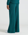 Girls Deep Emerald Waffle Long Sleeve Henley & Pants set with sneakers.