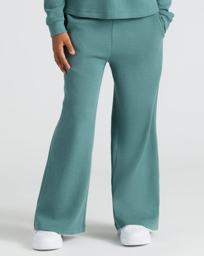 Stormcloud Waffle Long Sleeve Henley & Waffle Leg Pants Set