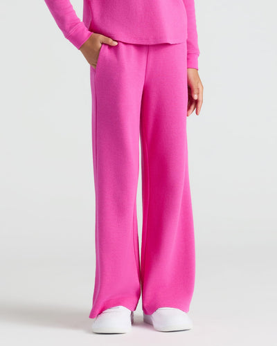 Electric Fuchsia Waffle Long Sleeve Henley & Waffle Leg Pants Set