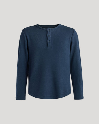 Boys' Waffle Henley - Navy