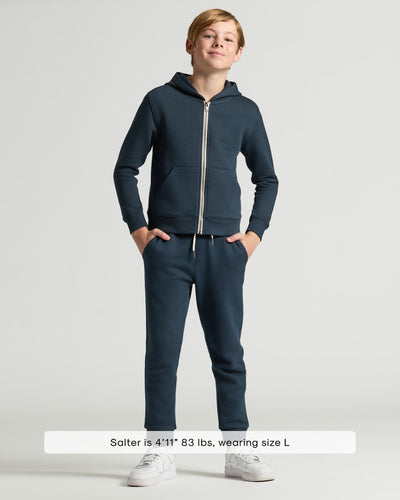 Boys' Fleece Full Zip Hoodie  - Navy