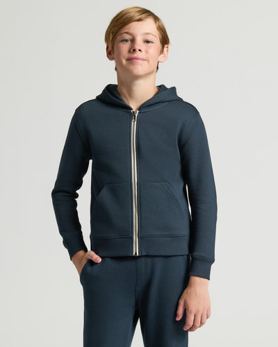 Full Zip Fleece Hoodie & Jogger Set - Navy