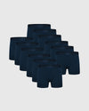Navy Boxer Trunks W/ Fly 12-Pack, arranged neatly, showcasing comfort.