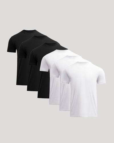 Black & White Classic Crew Neck 6-Pack